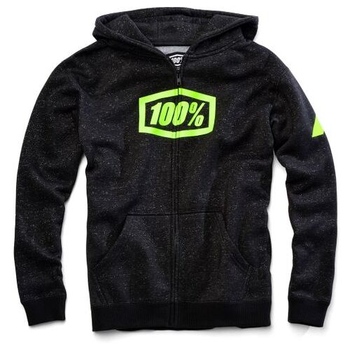 100% Syndicate Youth Full Zip Sweatshirt Motorcycle Hoodie - Black
