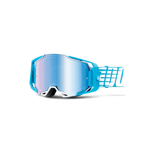 100% Armega Off Road Motocycle Goggle Oversized Sky Blue Mirror Lens