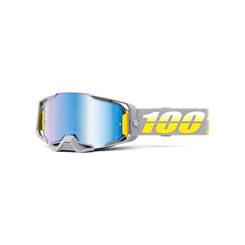100% Armega Off Road Motocycle Goggle Complex Blue Mirror Lens