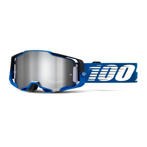 100% Armega Off Road Motocycle Goggle Rockchuck Flash Silver Lens