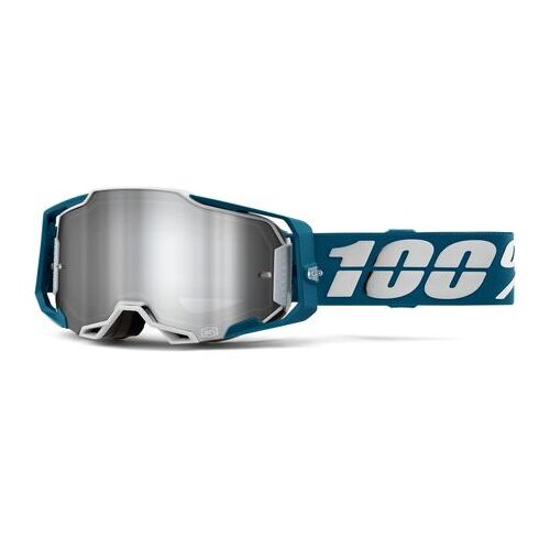 100% Armega Off Road Motocycle Goggle Albar Flash Silver Lens