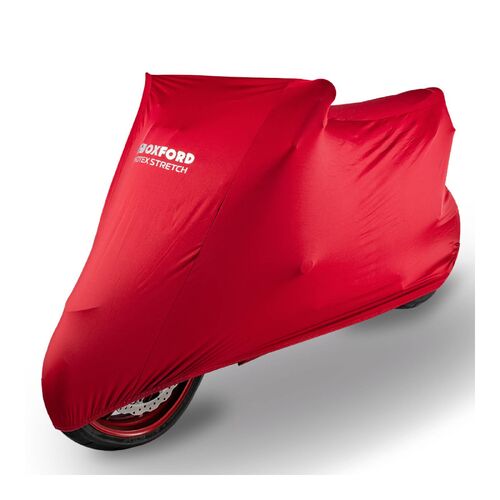 Oxford Protex Stretch Motorcycle Cover Indoor Xl - Red