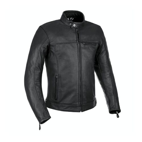 Oxford Walton Leather Motorcycle Jacket   Black 