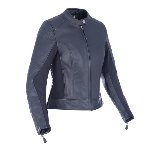 Oxford Beckley Ladies Leather Motorcycle Jacket Black 10