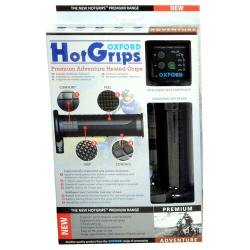 Oxford Motorcycle Hot Grips Premium Adventure With V8 Switch