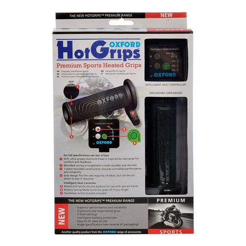 Oxford Motorcycle Hot Grips Premium Sports With V8 Switch