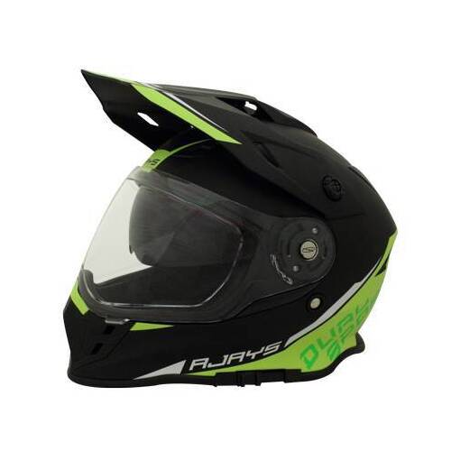 Rjays Dakar II Motorcycle Helmet Matt Black/Hi-Viz (Sm)