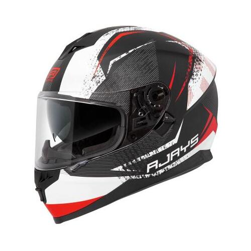 Rjays Dominator II Road Motorcycle Helmet Strike Matt White /Red (Sm)