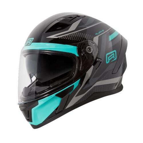 Rjays Apex III Motorcycle Helmet Ignite Black /Aqua (Small)
