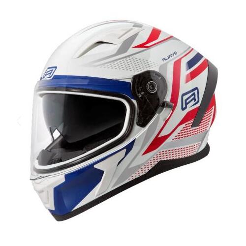 Rjays Apex III Road Motorcycle Helmet Ignite White /Blue (Lg)