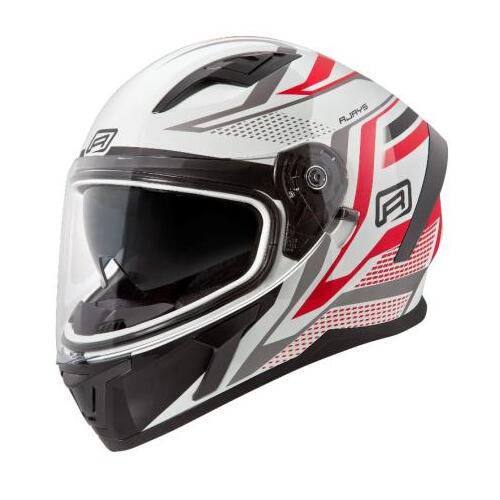 Rjays Apex III Road Motorcycle Helmet Ignite White /Red (Sm)