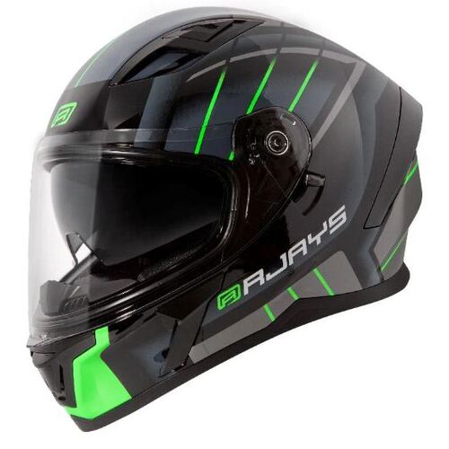 Rjays Apex III Switch Motorcycle Helmet - Black/Grey/Green