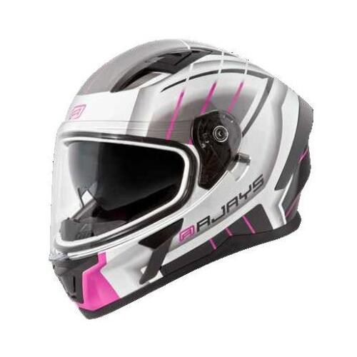 Rjays Apex III Motorcycle Helmet Switch White /Pink (Large)