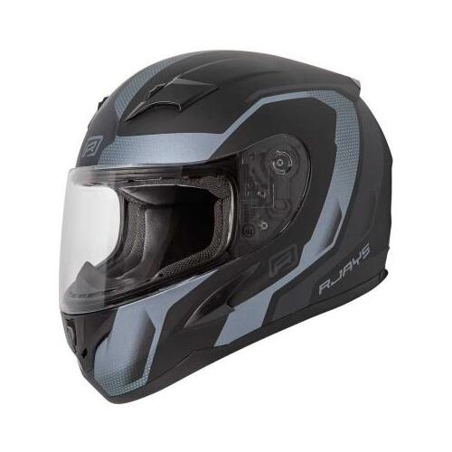 Rjays Grid Motorcycle Helmet Matte Black /Grey (Md)