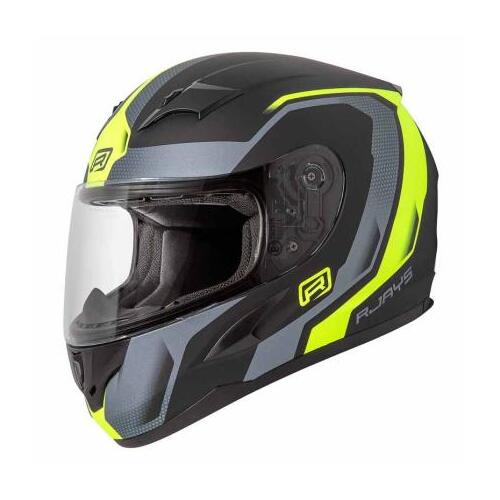 Rjays Grid Motorcycle Helmet Matte Black /Hi-Viz (Md)