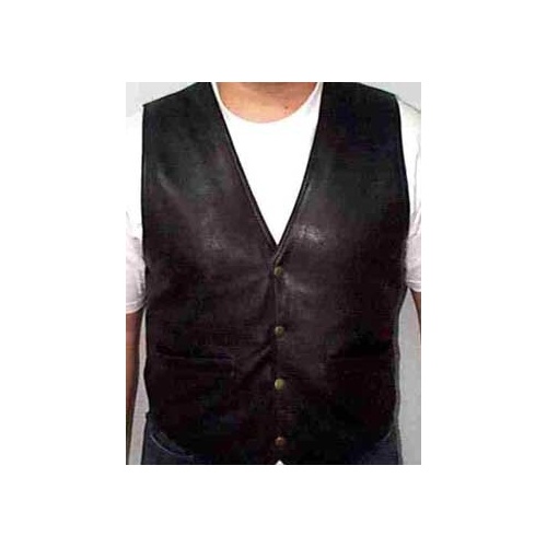 Rjays Cruiser Mens Leather Vest -Black