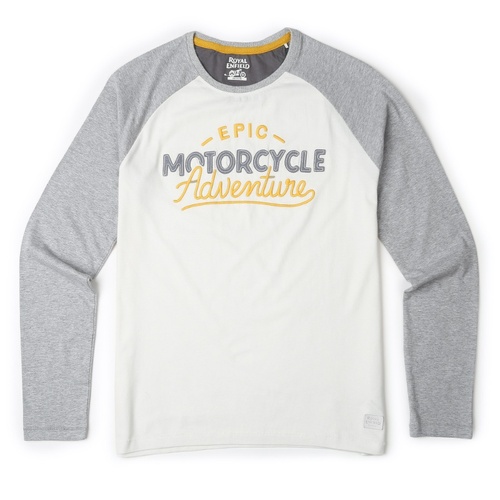 Royal Enfield Epic Henley Motorcycle T-Shirt Mel Off White - Medium