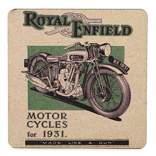 Royal Enfield 120 Years Motorcycle Coaster - 1 Mdf Wood (Set Of 4)