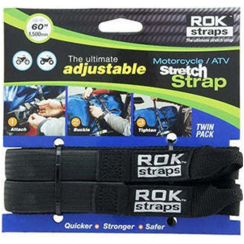 Rok Strap 450 To 1500 25Mm Wide Cruiser Black - 2 Pack