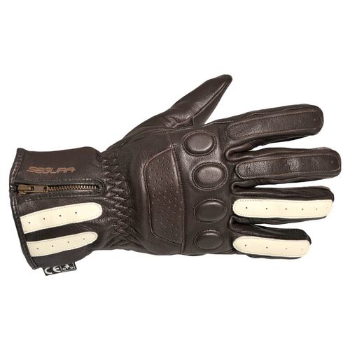 Segura Reeve Leather Motorcycle Gloves - Brown/Beige