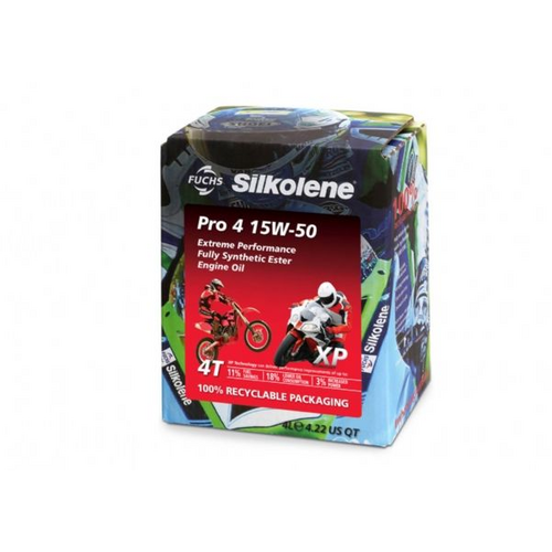 Silkolene Pro 4 15W-50 - XP Fully Synthetic Ester Engine Oil 4L Cube