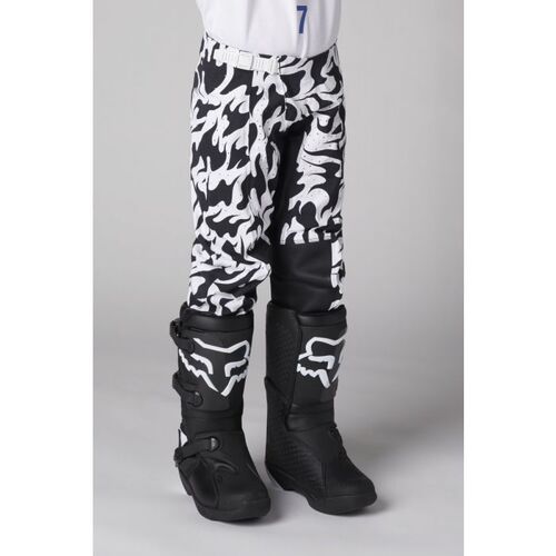 Shift MX21 Youth Blue Label Flame Racing Pant   White Black