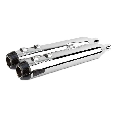 Two Brothers Slip-On Mufflers Chrome Dual Carbon Tip  Harley Touring 1995-16