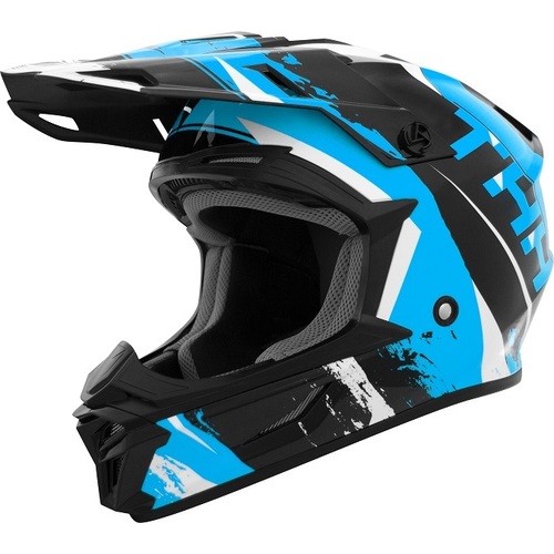 Thh Youth T710X Rage Motorcycle Helmet - Black/Blue