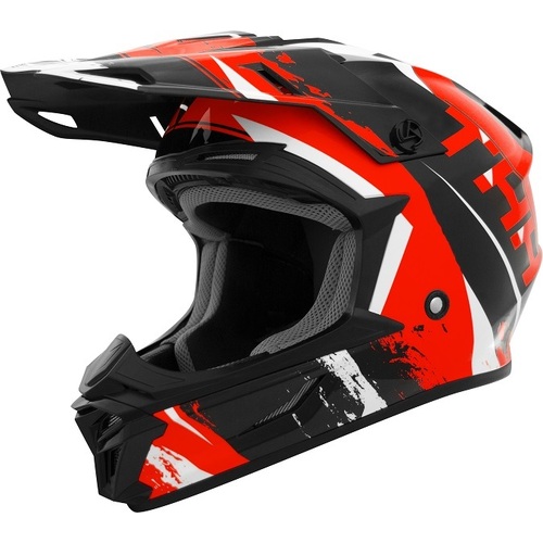 Thh Adult T710X Rage Motorcycle Helmet - Black/Red