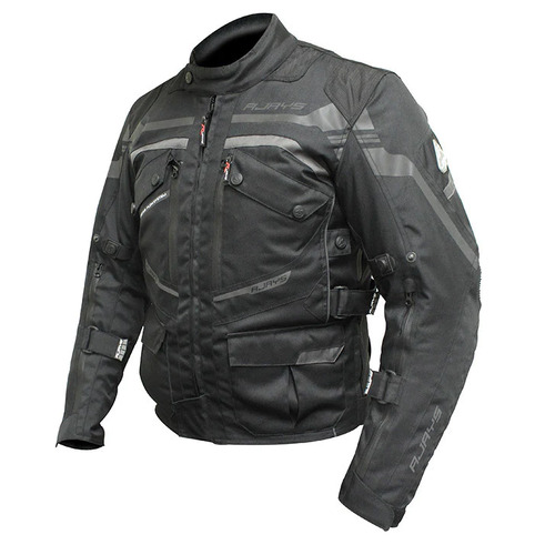 Rjays Dune Ladies Motorcycle Jacket Black/Grey (Lg)