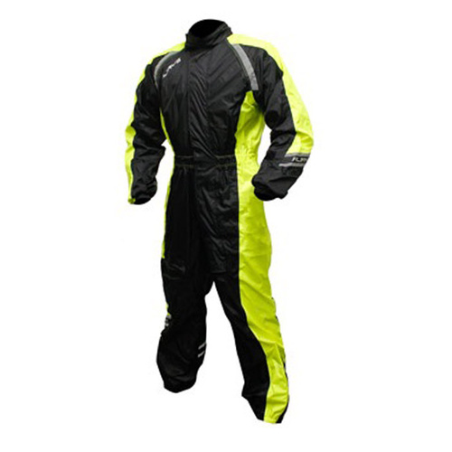 Rjays Tempest  Motorcycle Waterproof Motorbike Rain Suit - Black/ Hi-Viz