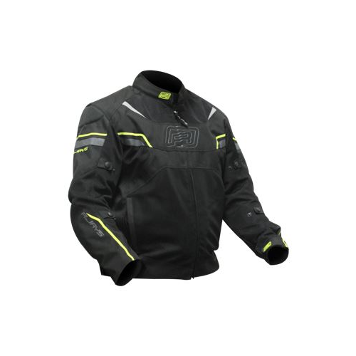 Rjays Swift II Mens Motorcycle Textile Jacket - Black/HI-VIZ