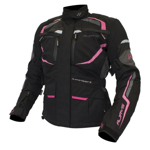 Rjays Voyager V Ladies Motorcycle Textile Jacket -Black/Pink