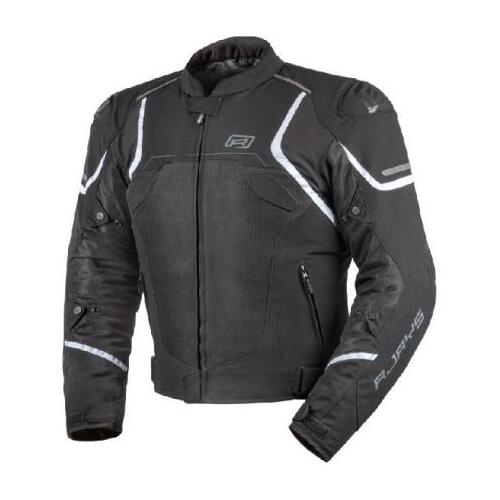 Rjays Pace Airflow Textile Motorcycle Jacket  Black/White (Sm)