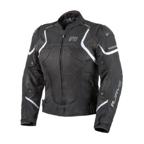 Rjays Pace Airflow Textile Motorcycle Jacket  Ladies Black/White (08)