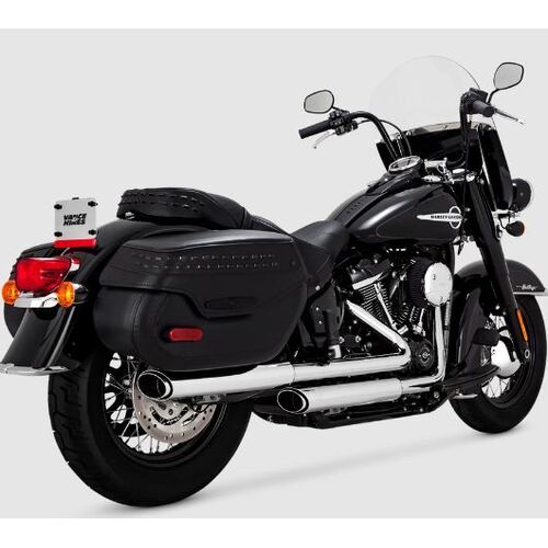 V&H Twin Slash Softail Exhaust (Fits: Heritage + Delux) 2018-2020 - Chrome