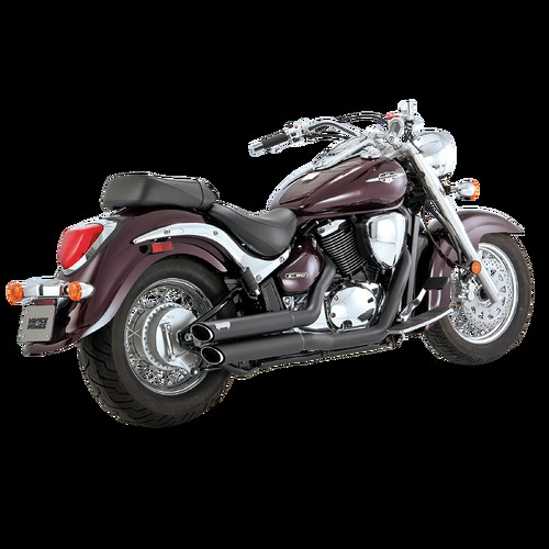 Vance & Hines Twin Slash Staggered Exhaust Black Suzuki C50/M50 2001-09