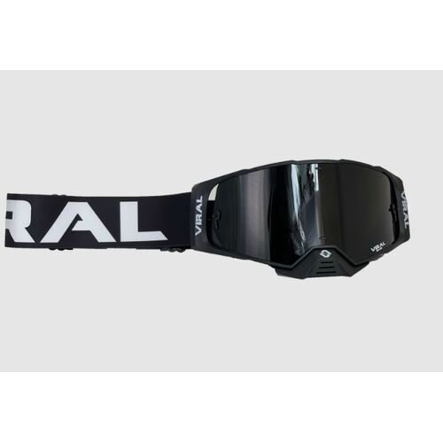 Viral Brand F2 Series Goggles Black Frame, Black Strap, Smoke Len