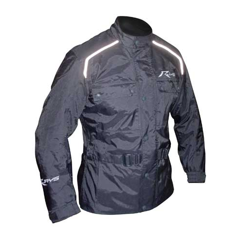 Rjays Stout Vector Motorcycle Waterproof Jacket  - Black